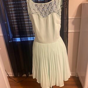 Elegant Mint Green Lace Dress